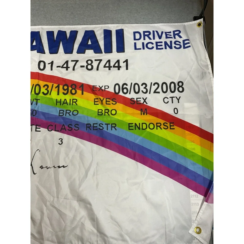 Superbad McLovin Hawaii Driver License Flag 3x5 Tapestry Movie Prop Poster 2103